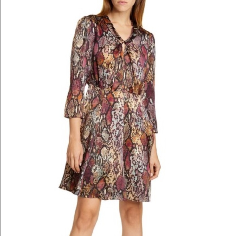 NWOT Rebecca Taylor Snake Skin Print Dress